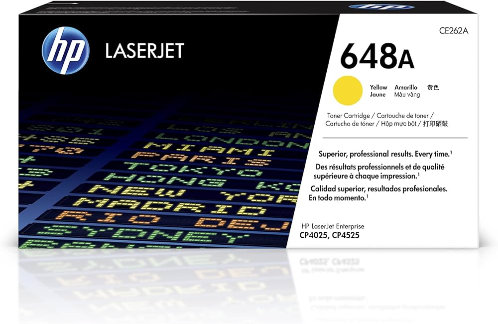 New, Pre-Owned - HP 648A Yellow Standard-Yield LaserJet Toner Cartridge, CE262A