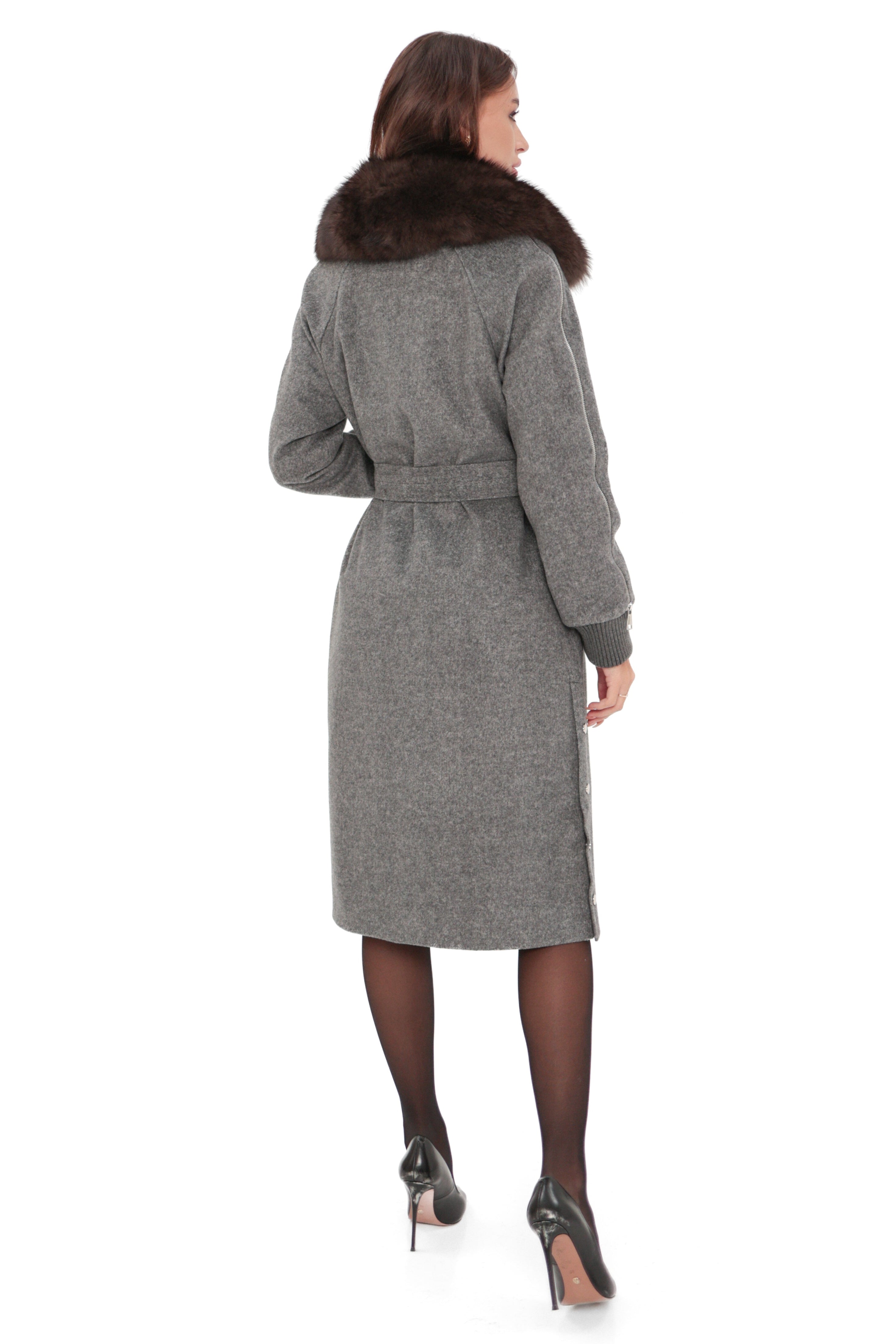 Carolina Genuine Polar Fox Wool Coat