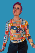 Patchwork Pullover in Periwinkle