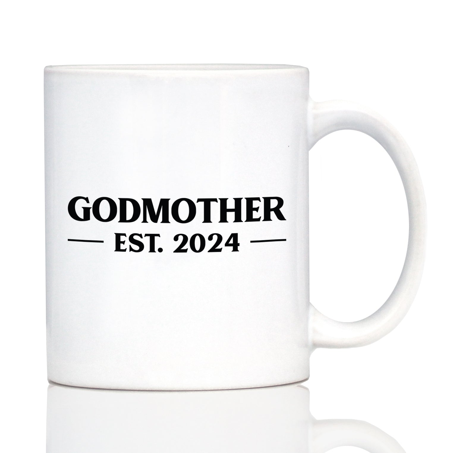 Godmother Est 2024 - New Godmother Coffee Mug Proposal Gift for First Time Godparents - Bold