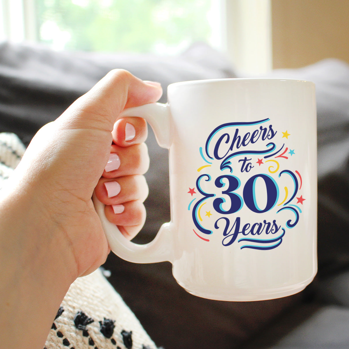 Cheers to 30 Years - Coffee Mug Gifts for Women & Men - 30th Anniversary Party Decor
