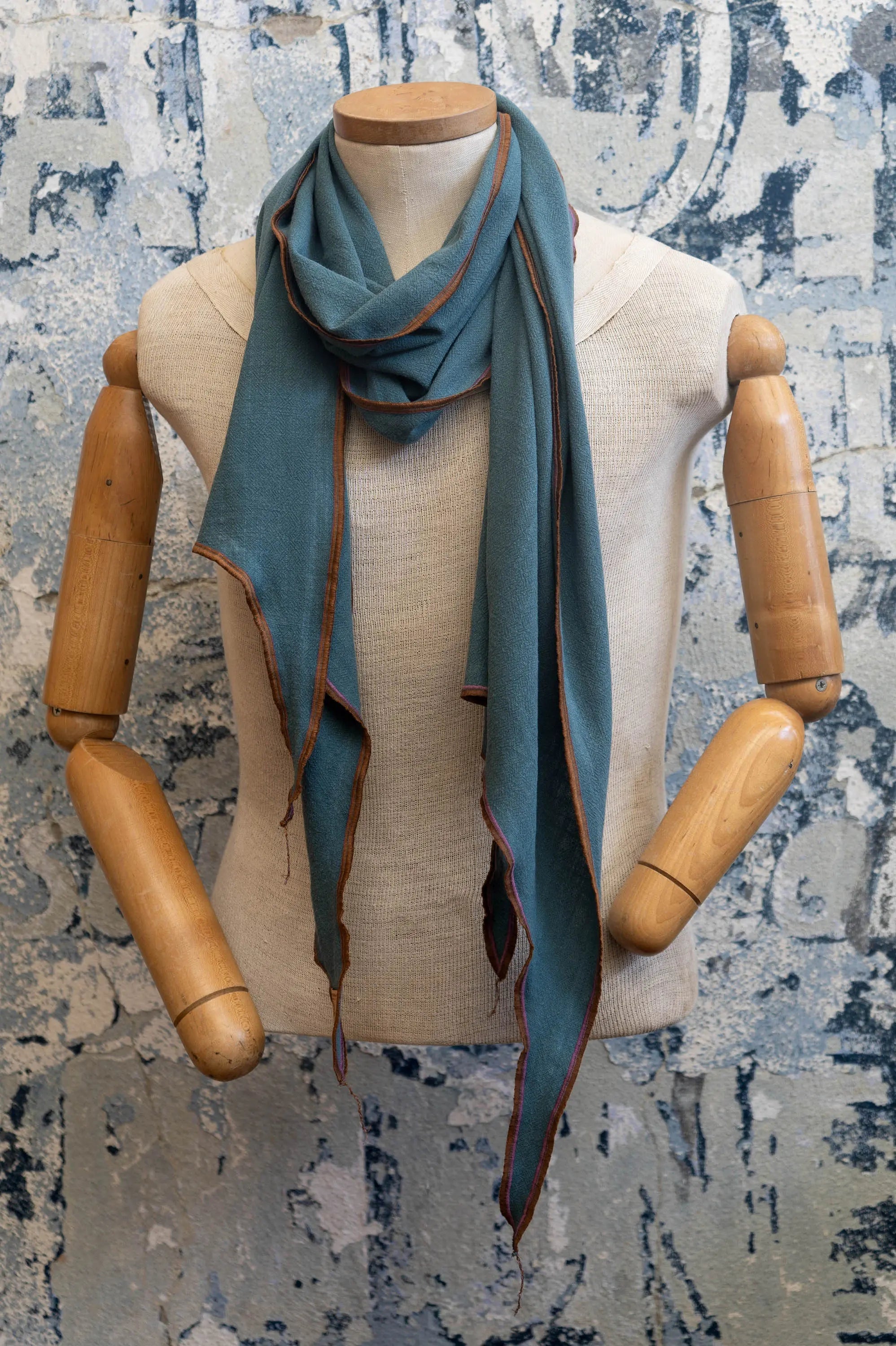 Teal Crossroads Linen Scarf