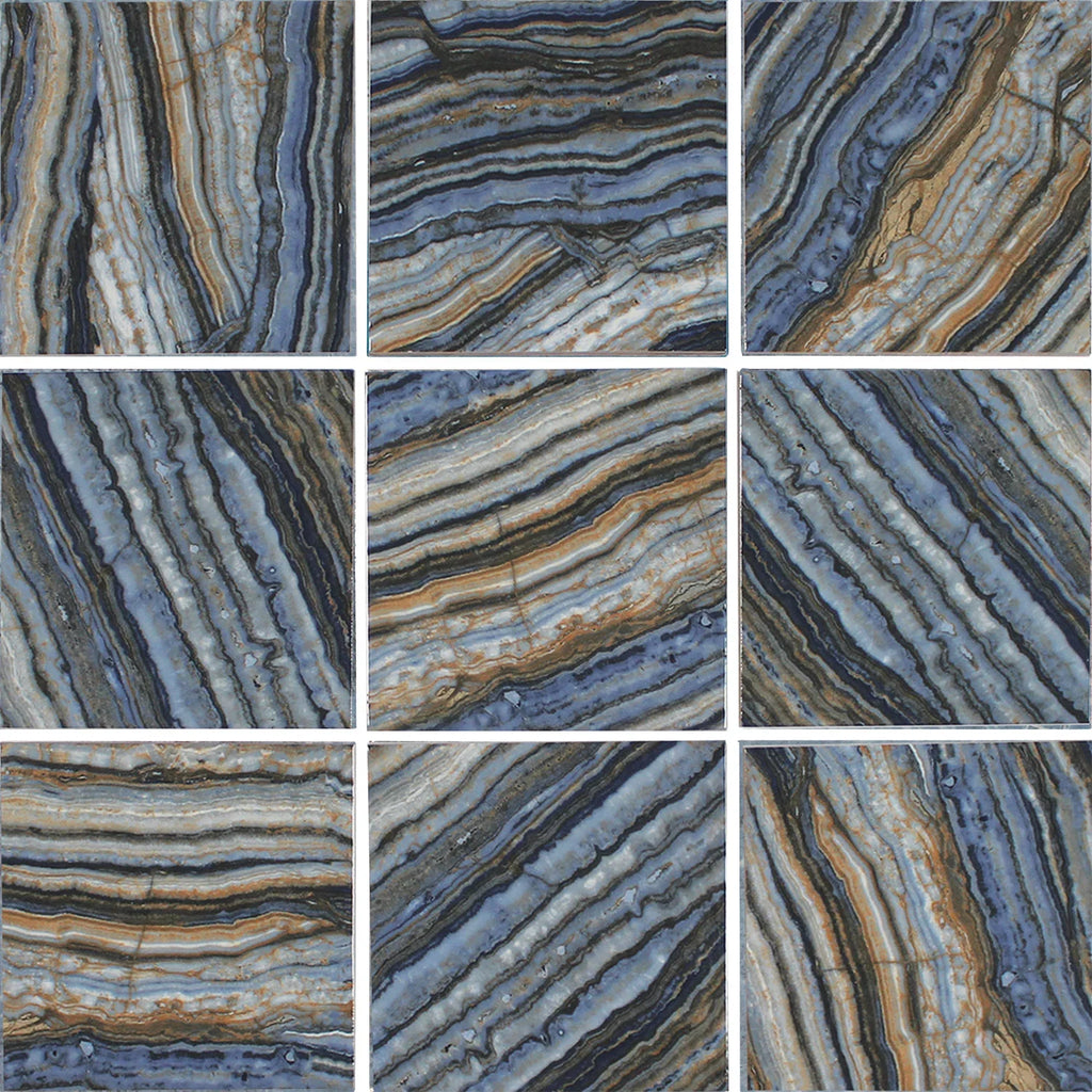 Aquatica Blue Porcelain Pool Tile 6x6 Square - Onyx Collection