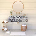 Calacatta Viola Marble Wall-mount Bathroom Vanity - Handcrafted Ribbed Textured 18x32x6