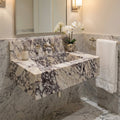 Calacatta Viola Marble Wall Mount Sink 21x34 - 8 inch Backsplash