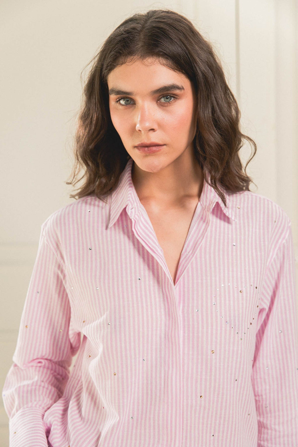 Camisa Shiny Heart Hot Pink