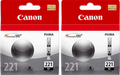 New, Pre-Owned - Canon CLI-221 Black Ink Cartridges- 2 Pack