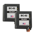 U.S. Remanufactured for Canon BC-02 Black Ink Cartridges Twin Pack