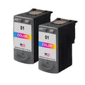 U.S. Remanufactured for Canon CL-51 Color Ink Cartridge Twin Pack