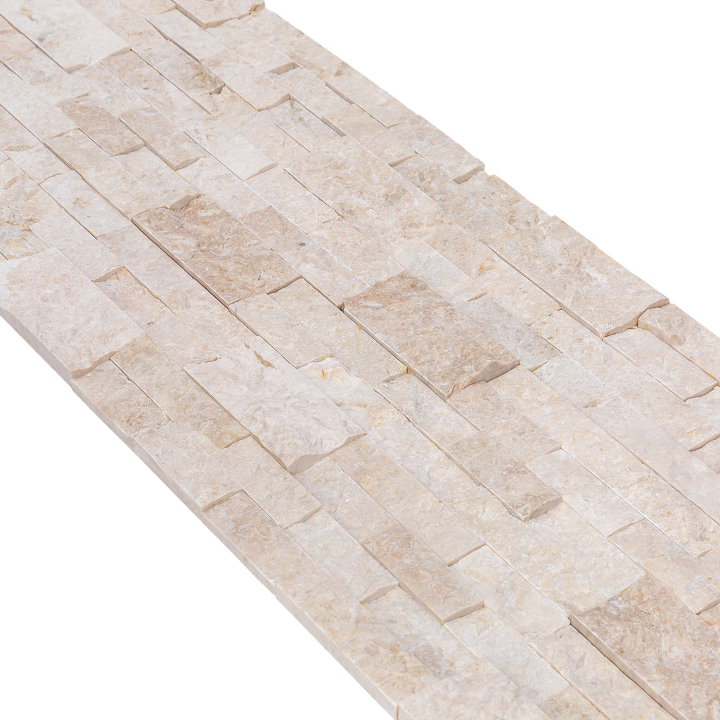 Cappuccino Marble Ledger 3D Panel Wall Tile Split Face 6x24