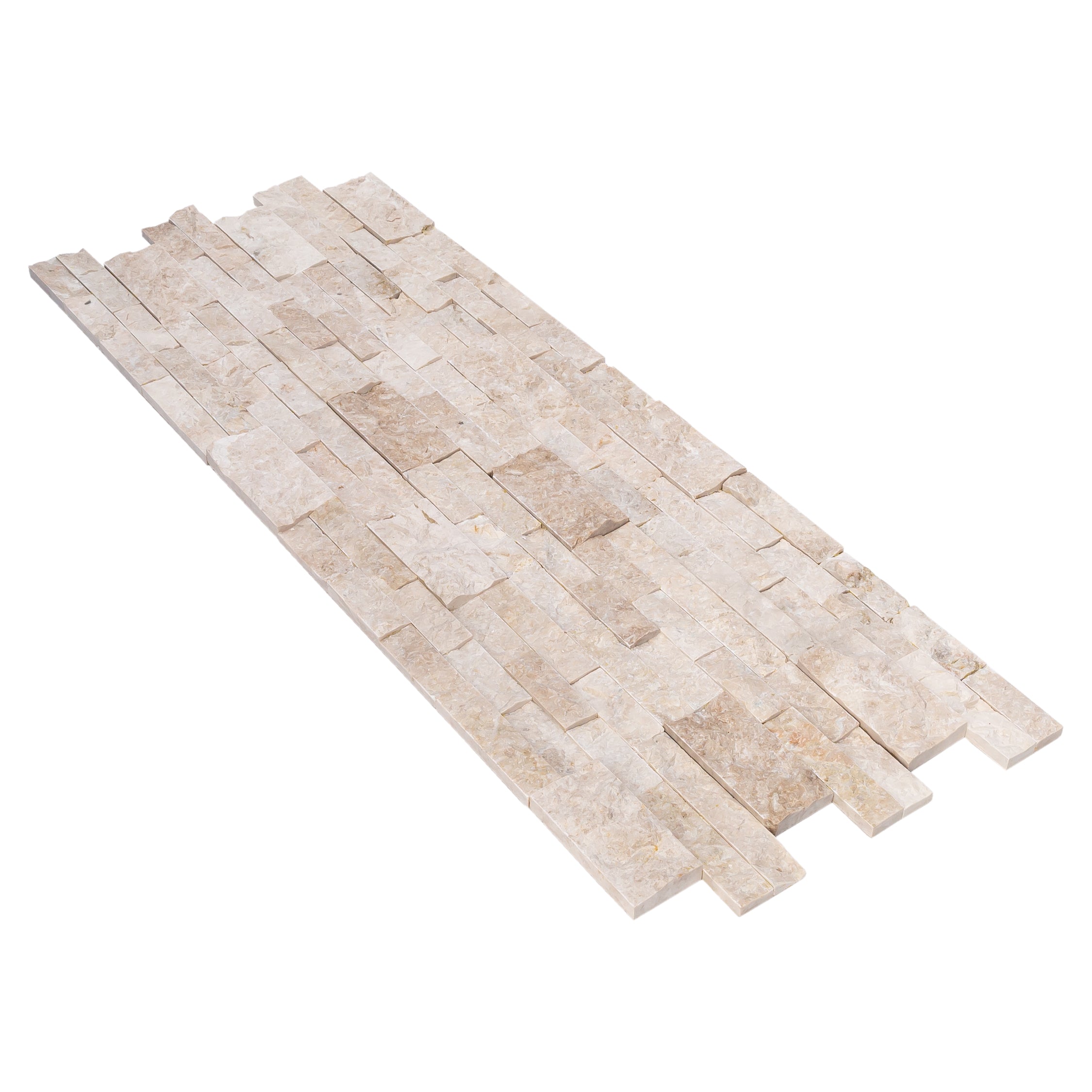 Cappuccino Marble Ledger 3D Panel Wall Tile Split Face 6x24