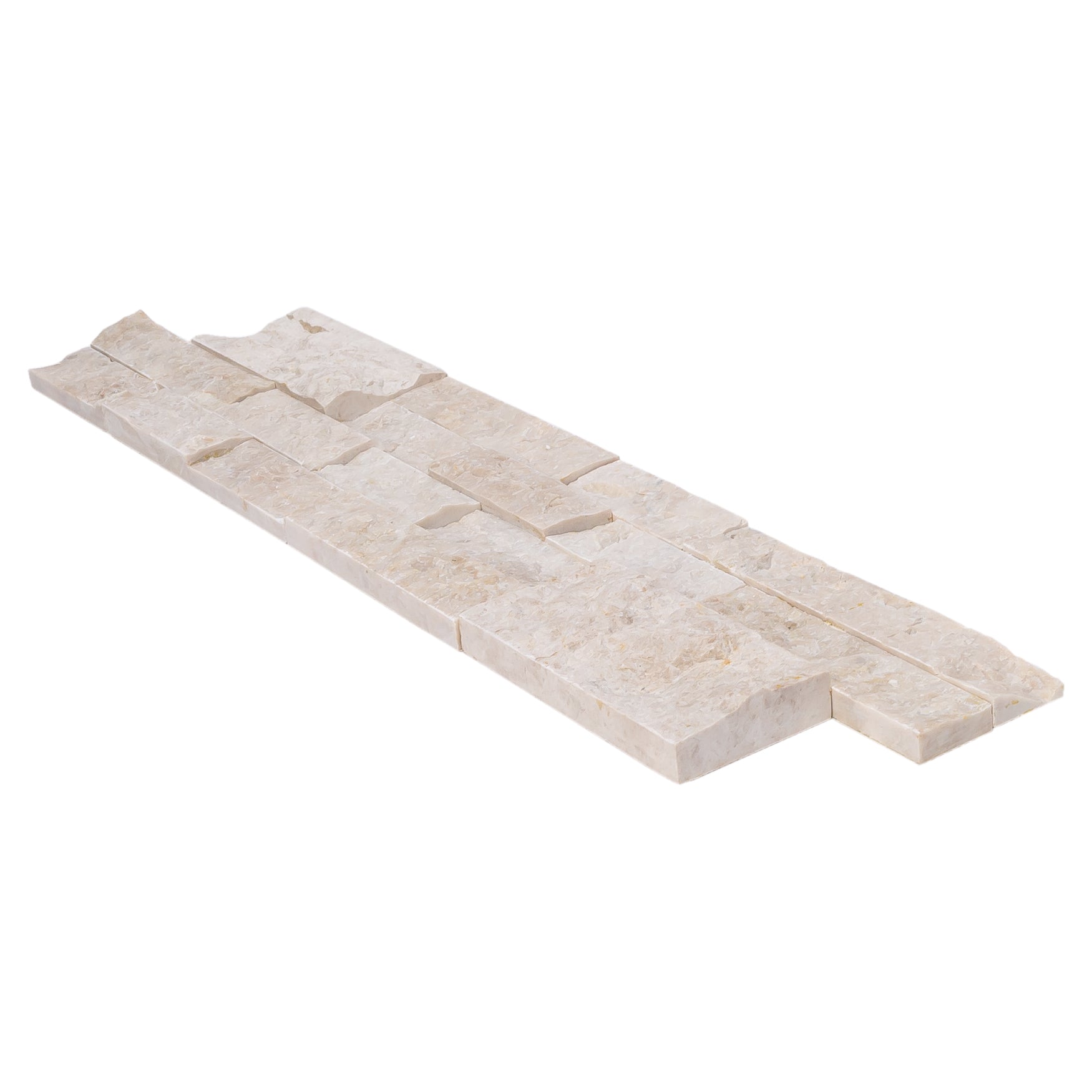 Cappuccino Marble Ledger 3D Panel Wall Tile Split Face 6x24