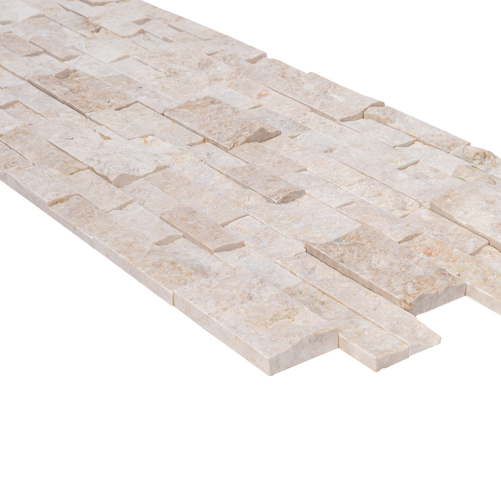 Cappuccino Marble Ledger 3D Panel Wall Tile Split Face 6x24