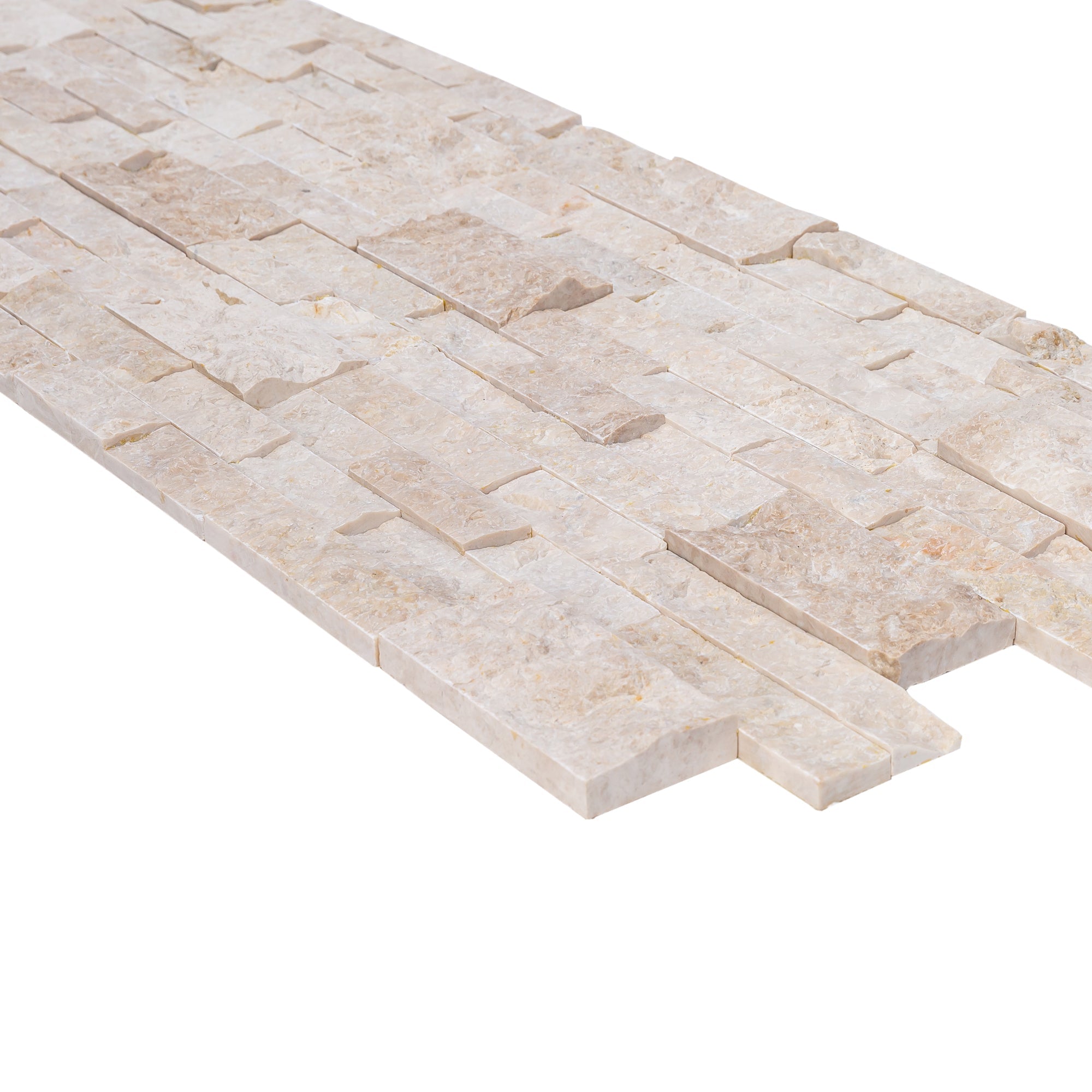 Cappuccino Marble Ledger 3D Panel Wall Tile Split Face 6x24