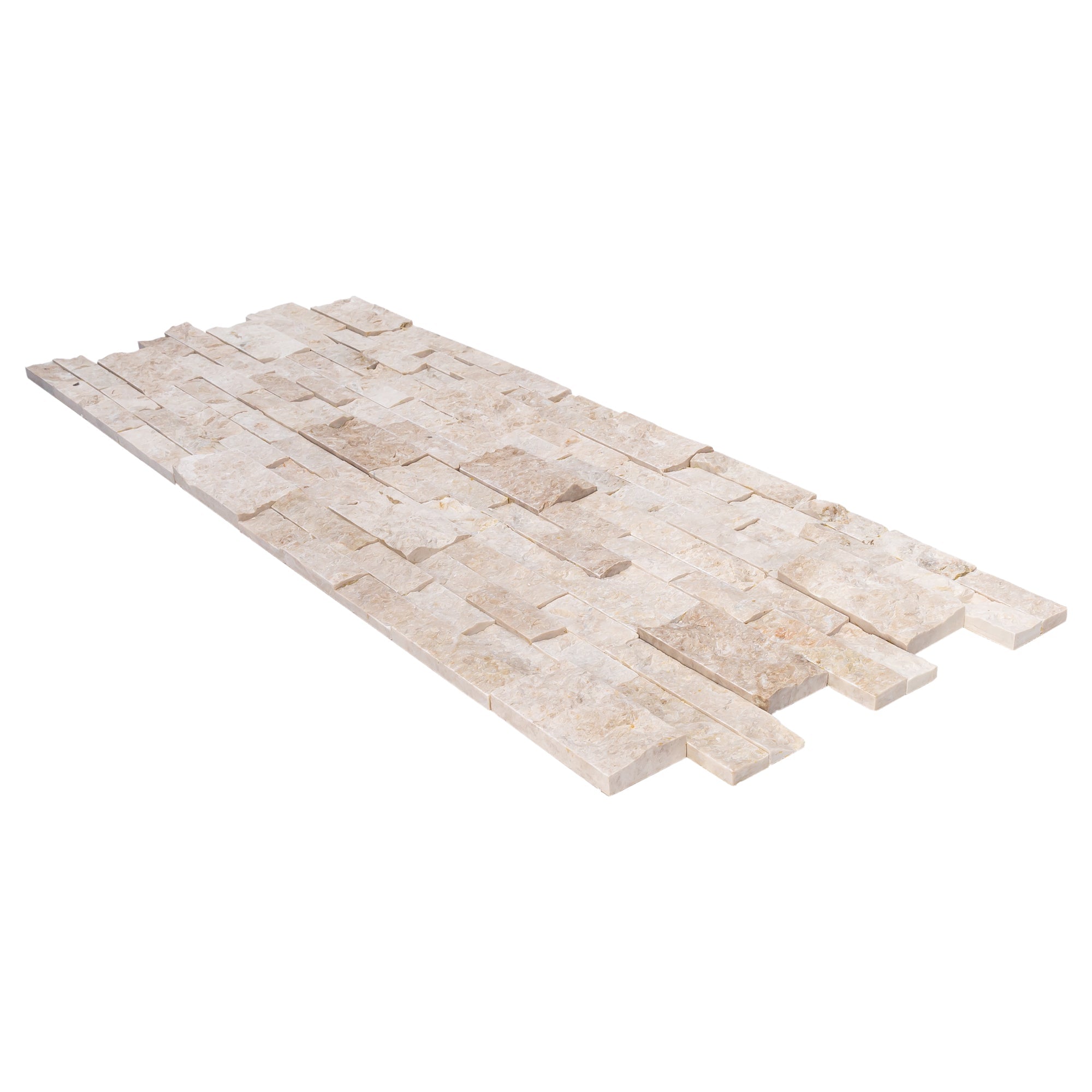 Cappuccino Marble Ledger 3D Panel Wall Tile Split Face 6x24