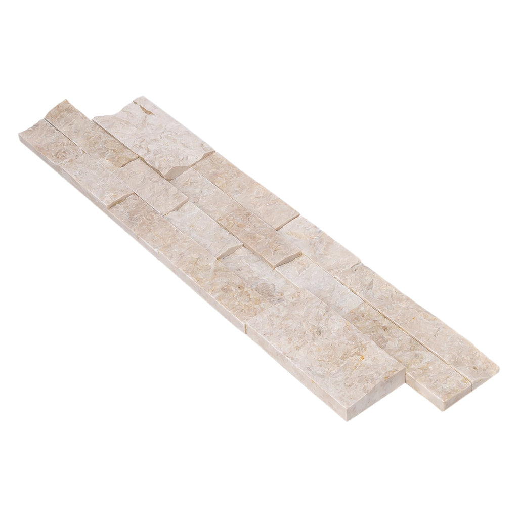 Cappuccino Marble Ledger 3D Panel Wall Tile Split Face 6x24
