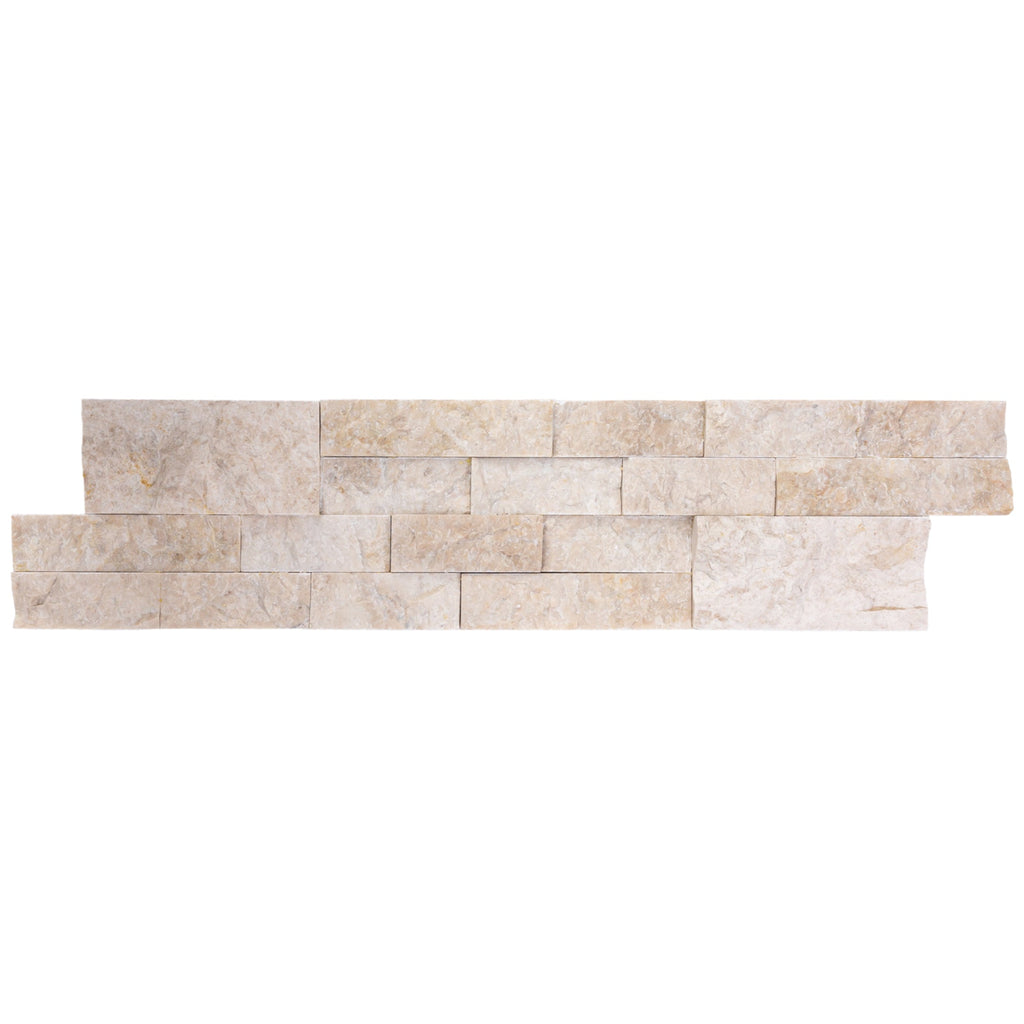 Cappuccino Marble Ledger 3D Panel Wall Tile Split Face 6x24