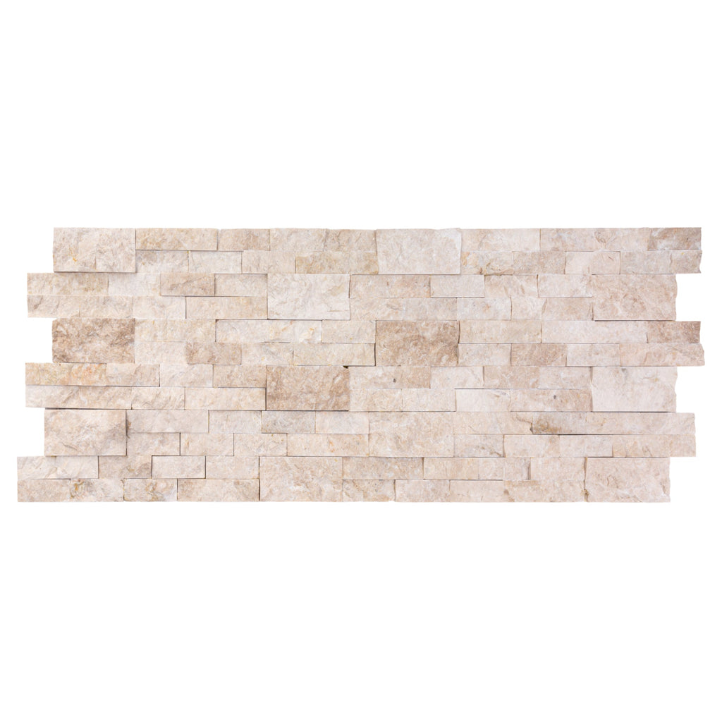 Cappuccino Marble Ledger 3D Panel Wall Tile Split Face 6x24