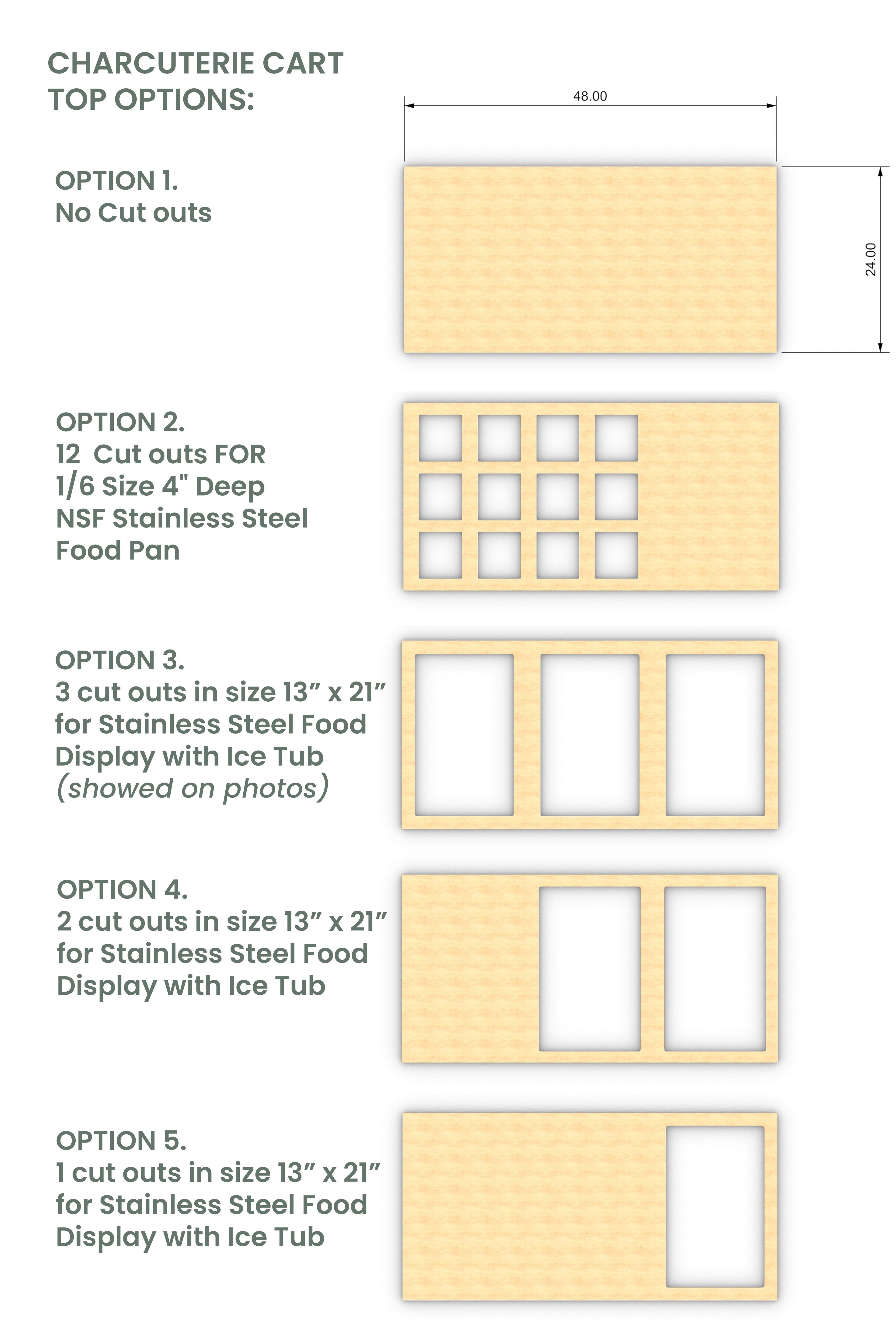 Foldable Charcuterie Cart - Wooden Mobile Event Cart