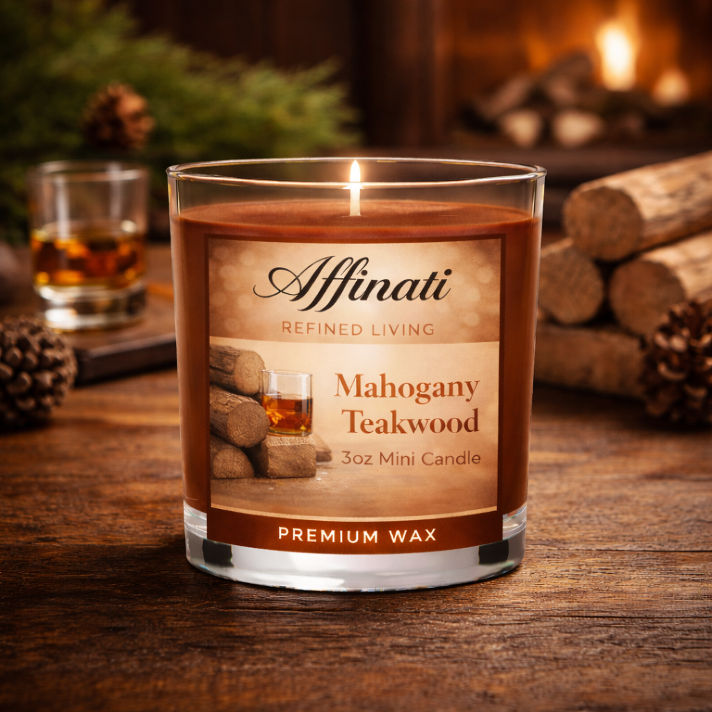 Mahogany Teakwood Mini Candle