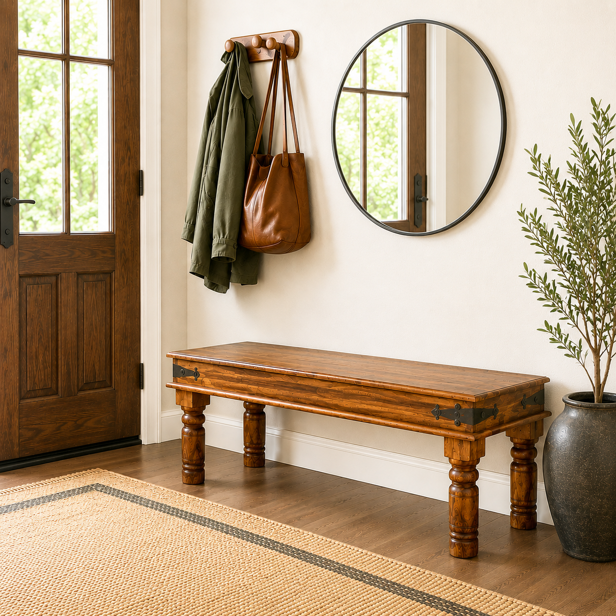 Handcrafted Thakat Rustic Bench