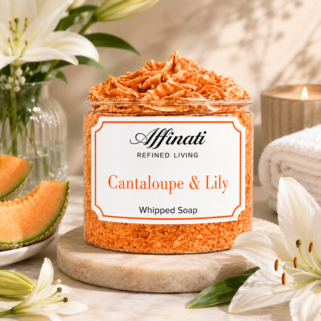 Cantaloupe & Lily Whipped Soap - 20 oz
