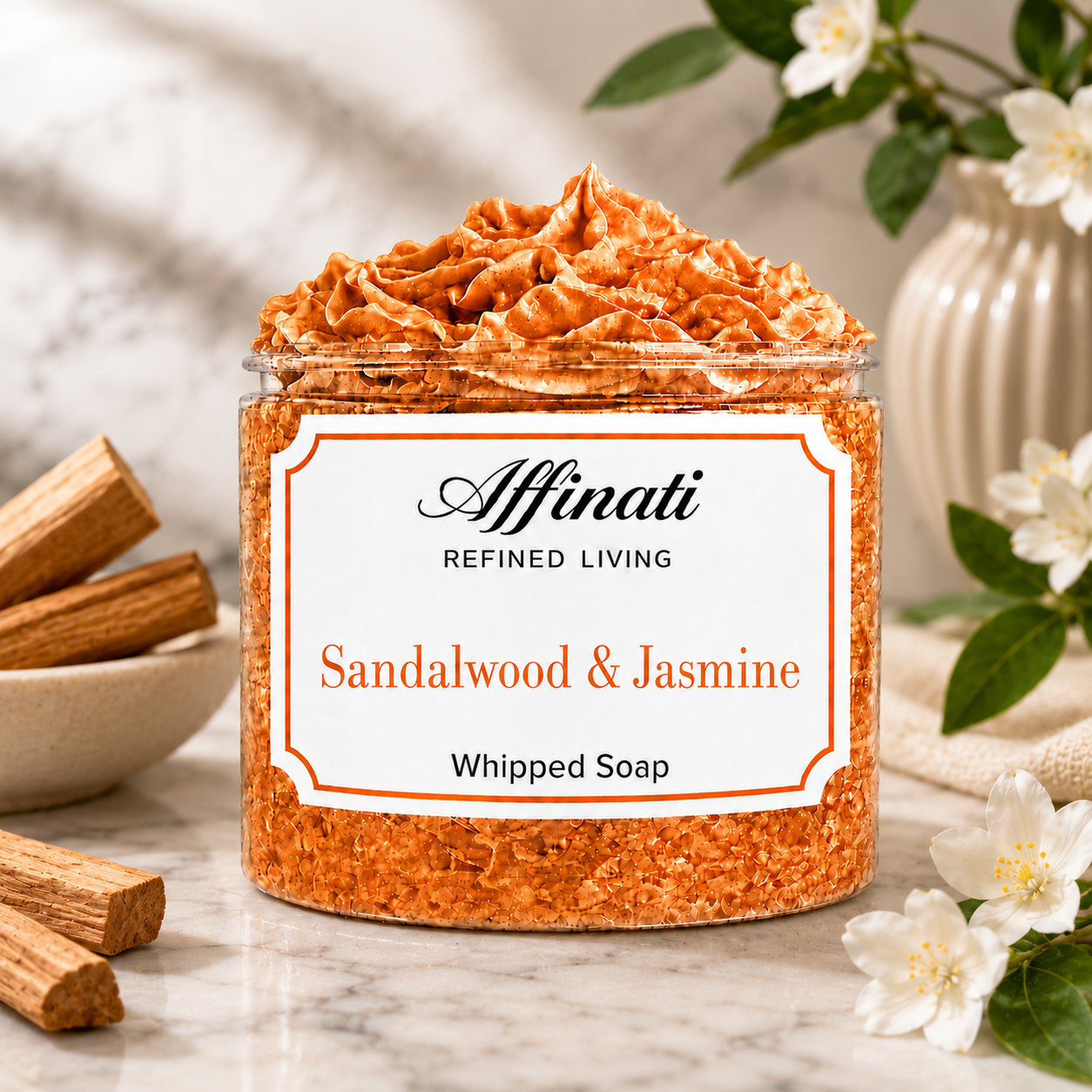 Sandalwood & Jasmine Whipped Soap - 20 oz