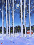 "Blame it on the Moon" Winter Moon Print on Paper, Wood Panel - Wall Art Home Decor
