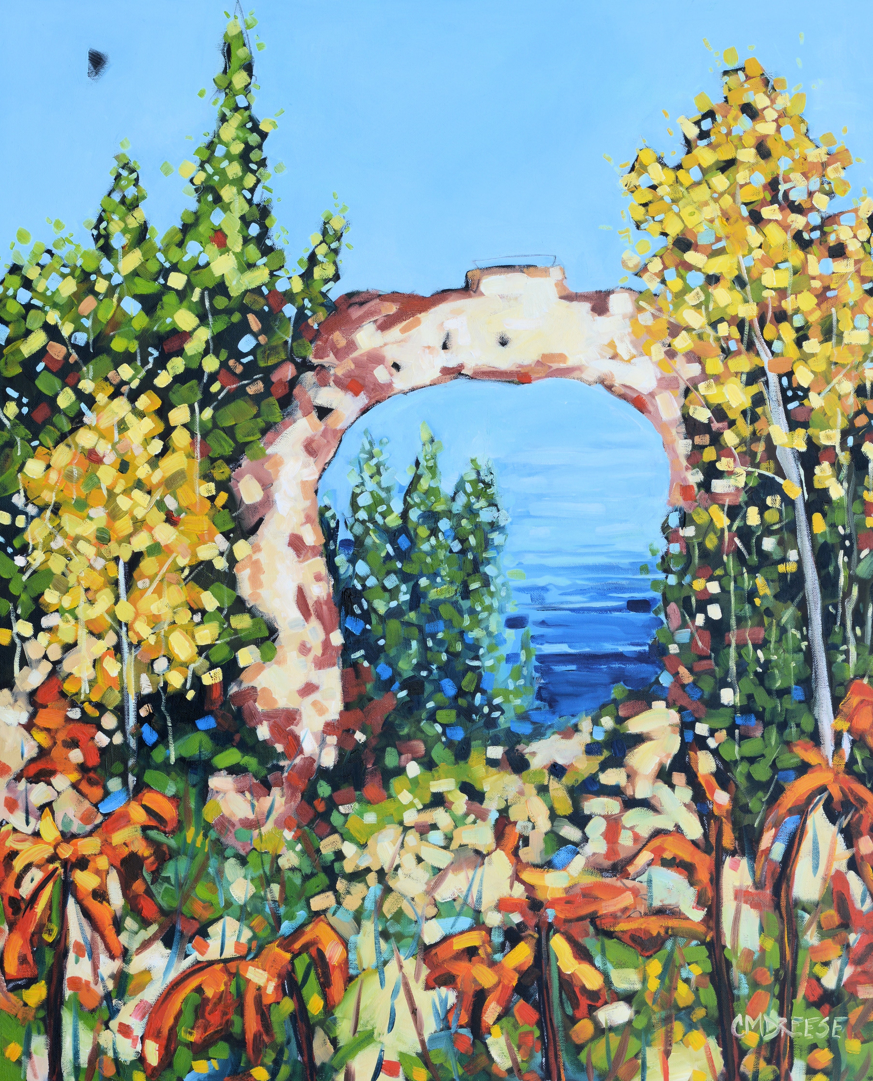 "Mackinac Island - Arch Rock" Oil Painting on Canvas.  Artist Christi Dreese