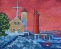 "Muskegon Lighthouse" Sunset Lighthouse Print on Paper - Wall Art Home Decor