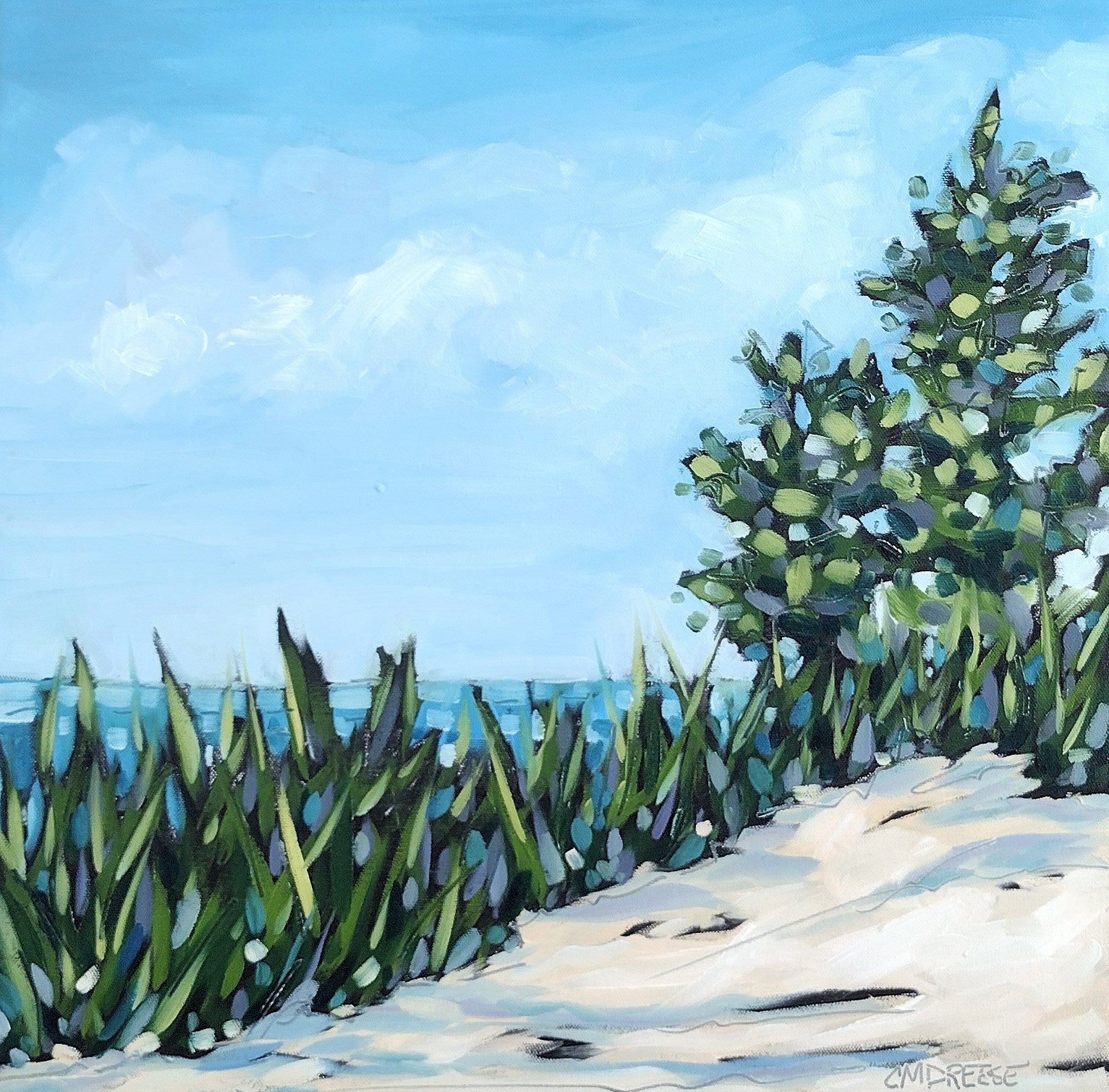 "Water Encounters" Original Oil Painting on Canvas, Beach Painting on Canvas, Artist Christi Dreese