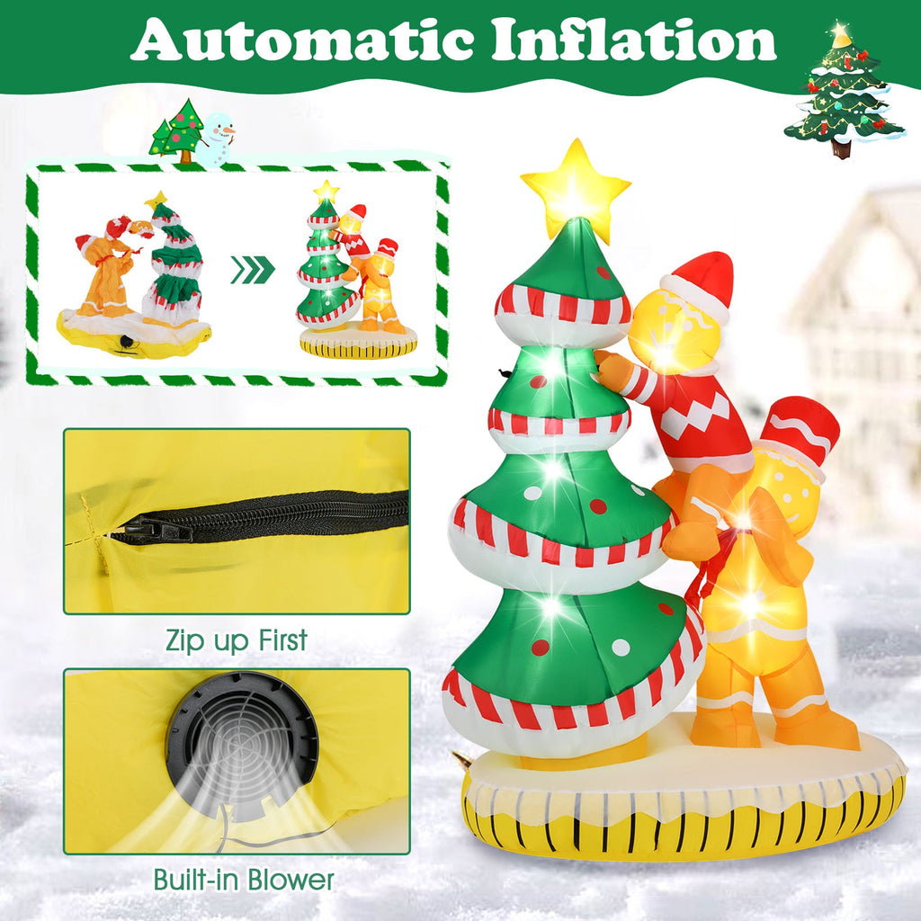 7 Feet Inflatable Christmas Tree with 7 Internal LED Lights and Built-in Fan