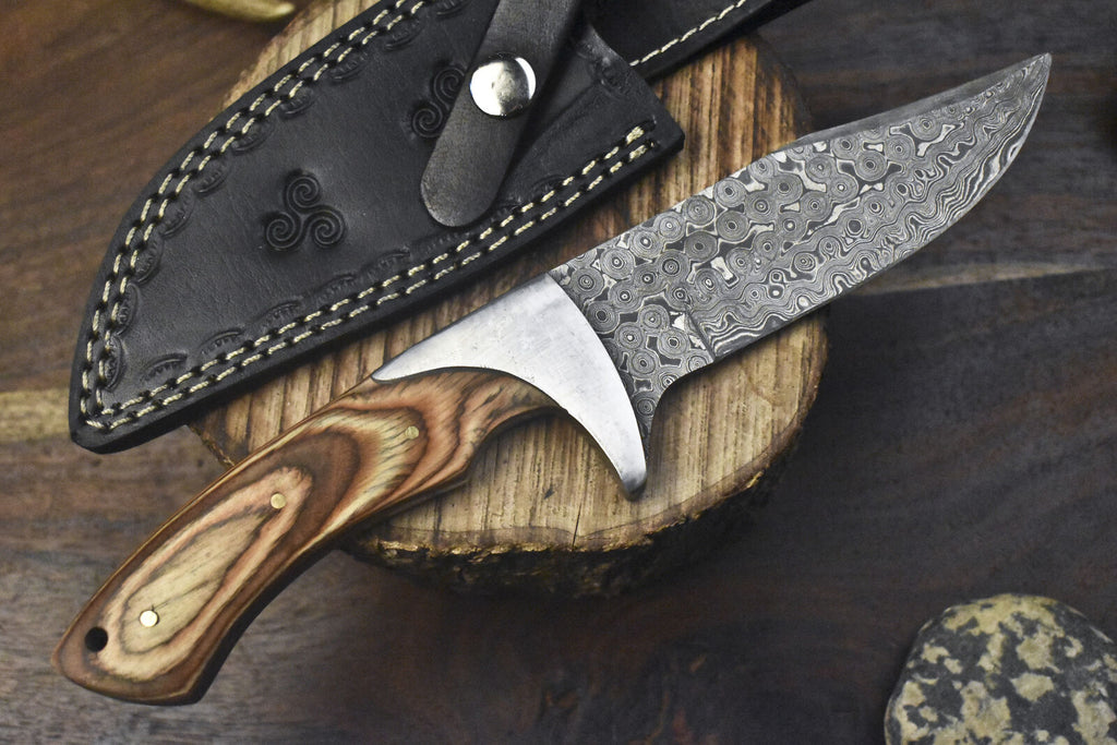 Custom Handmade J2 Steel Hunting Knife | 10" Pakkawood Handle with Steel Bolster | Leather Sheath Included