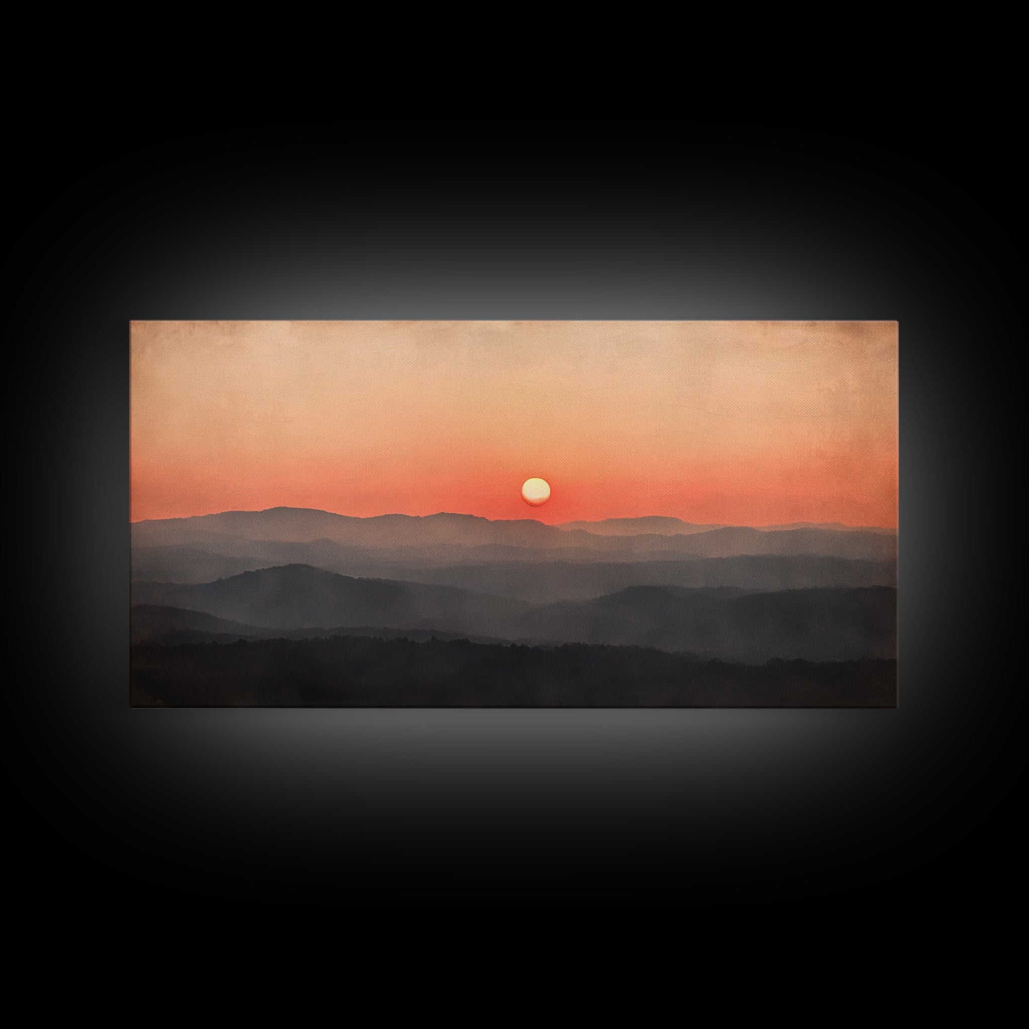 Sunrise Over The Smoky Mountains Framed Canvas Print