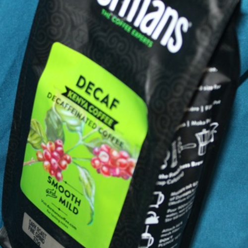 Dormans Decaf Kenya Coffee side package view with brewing information
