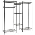 Convertible Clothes Organizer with L-shape and Horizontal Installation-Black