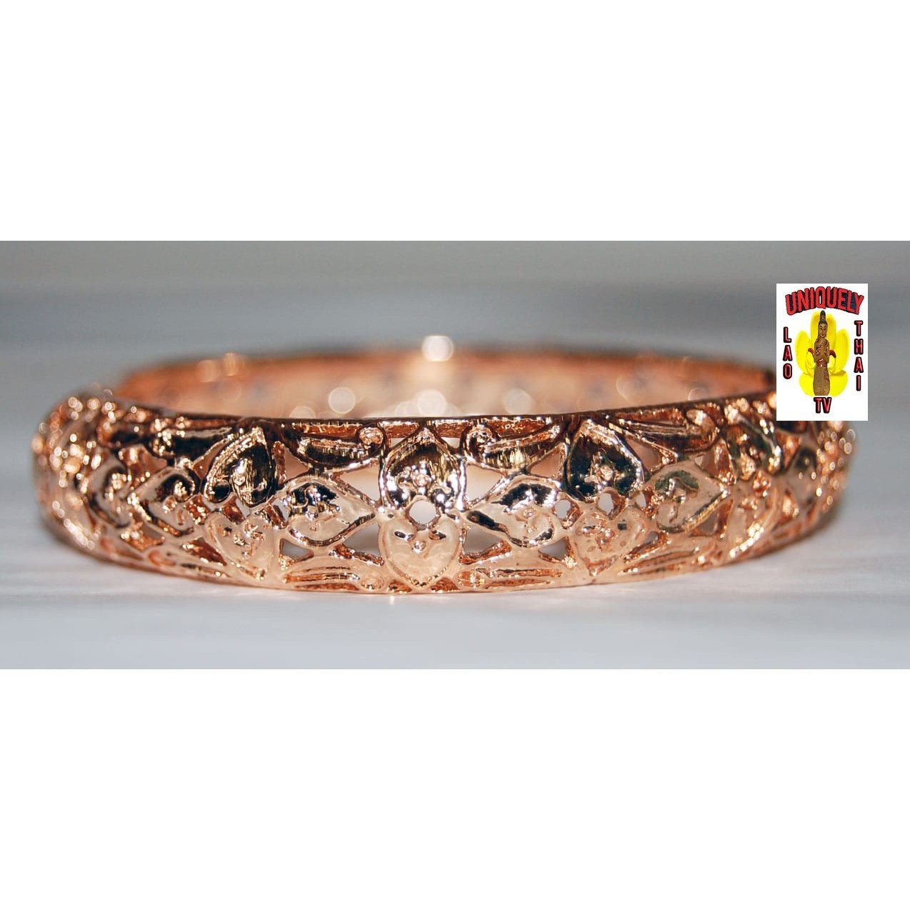 Copper Deco-3 Spring Bangle