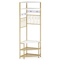 5-Tier Corner Hall Tree with Shoe Storage Bench