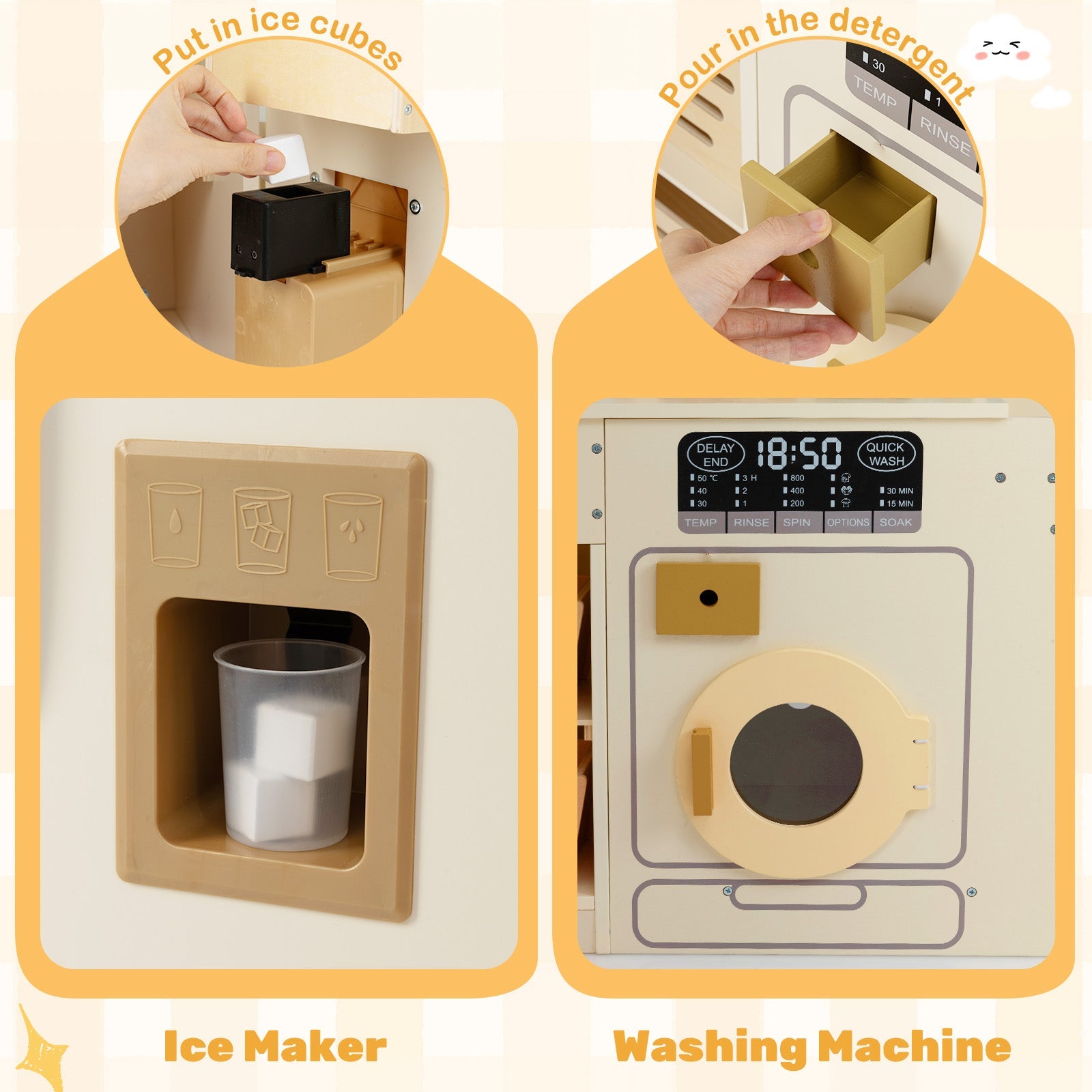 Corner Play Kitchen with Lights and Sounds for Ages 3+
