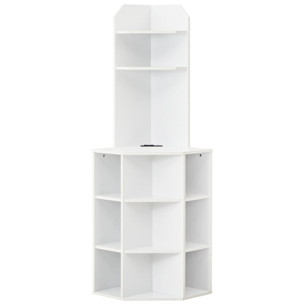 6-Tier Corner Shelf with Charging Station and 2 USB Ports