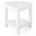 Heavy Duty Corner Shower Bench Stool with Storage Shelf for Shaving Legs