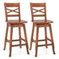 Swivel 24-Inch Counter Height Stool Set of 2 with Inclined Backrest