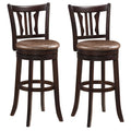Counter Height Swivel Bar Stools Set of 2 with Back and Solid Rubber Frame