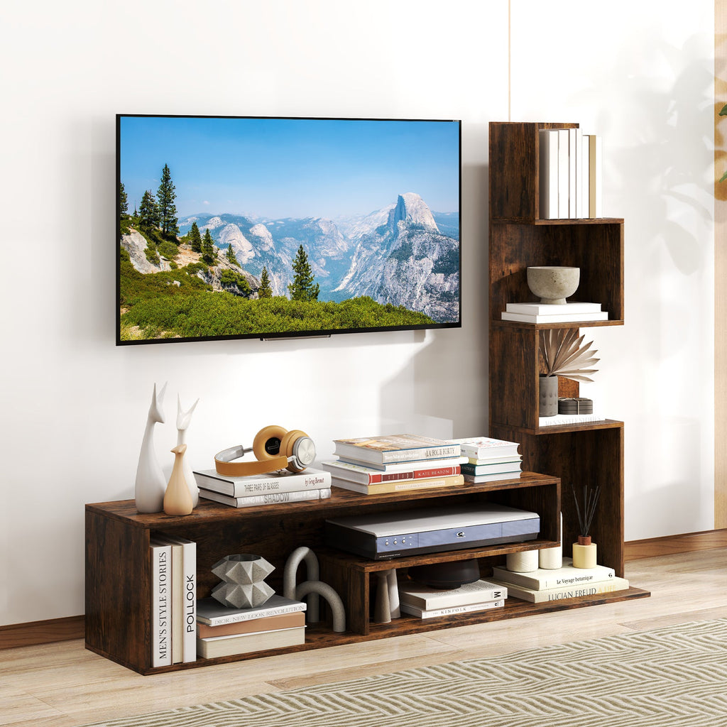Cube TV Stand for TVs up to 50 Inch Media Console Table with Storage Shelves