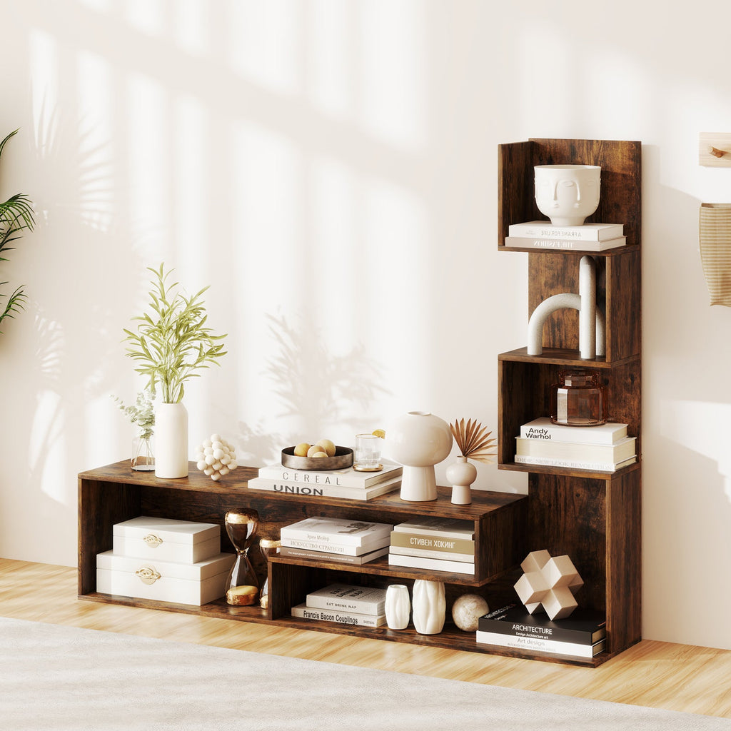 Cube TV Stand for TVs up to 50 Inch Media Console Table with Storage Shelves
