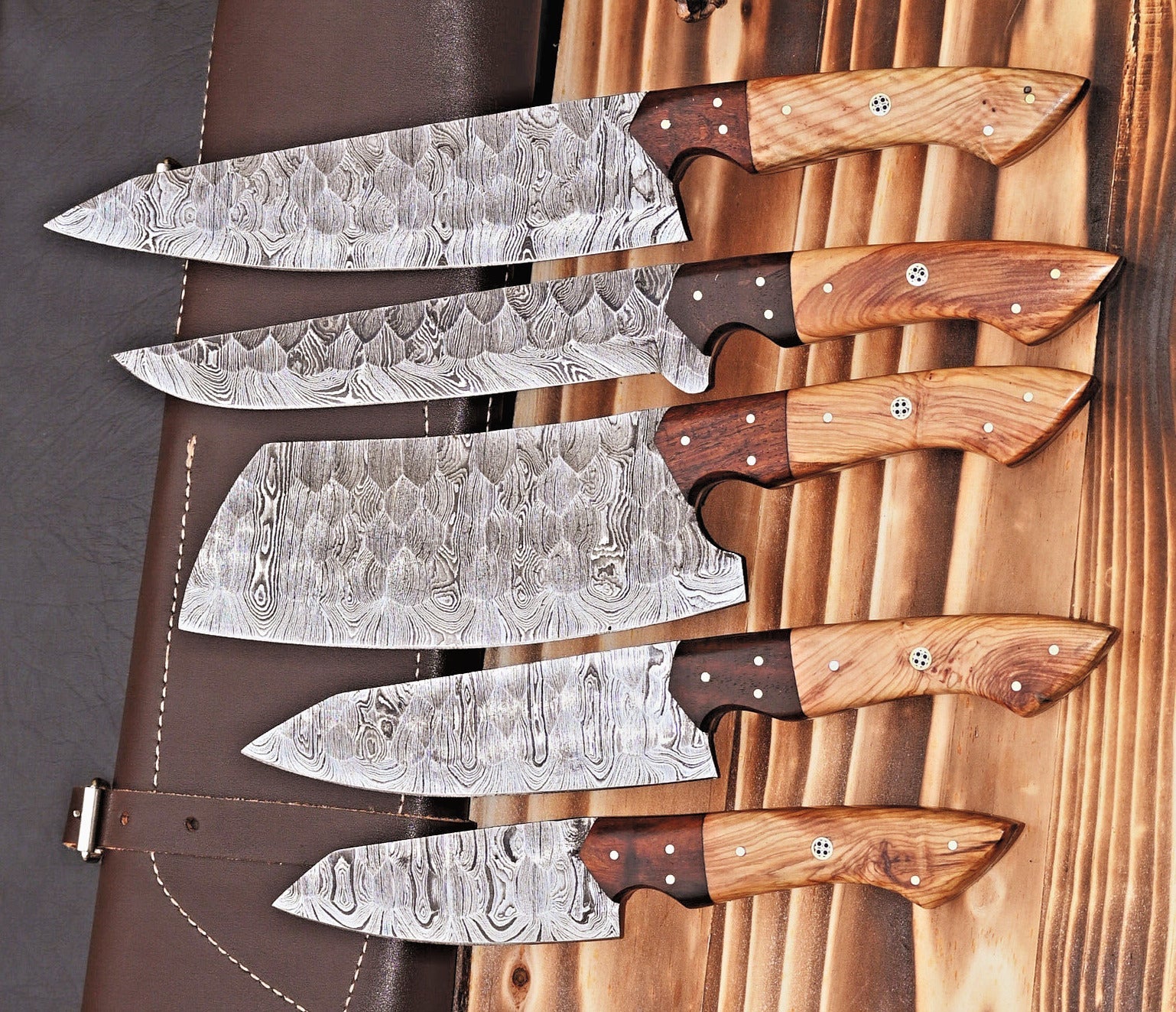 Premium Damascus Knife Kitchen Set – Handcrafted Elegance