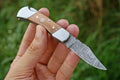 Premium Custom Handmade Damascus Folding Knife – 3" Blade, Rosewood Handle & Steel Bolster