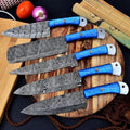 Custom Handmade Damascus Knife Kitchen Set
