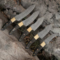 Custom Handmade Damascus Steel Kitchen Knife Set