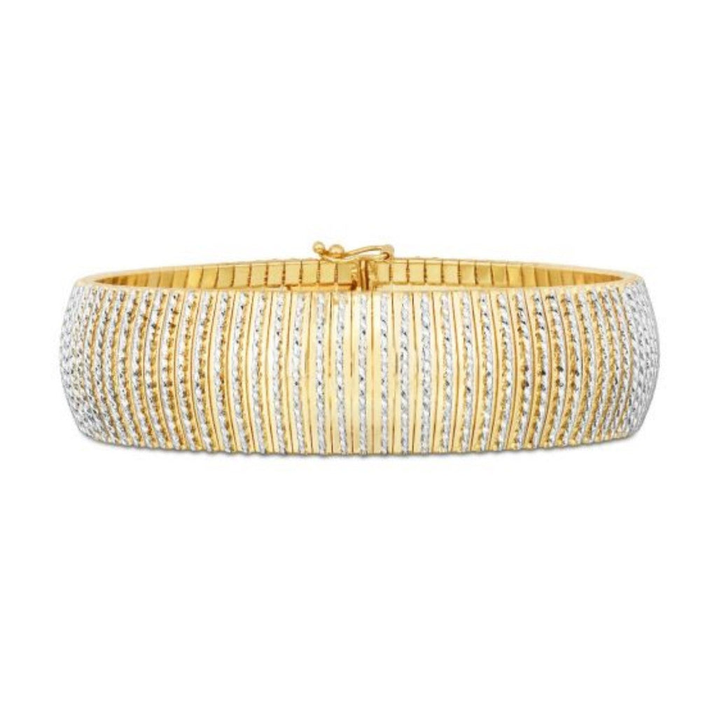 14k Yellow Gold Bold Diamante Flex Bracelet (17.10 mm)